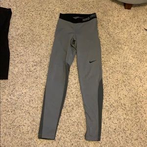 Nike pro gray and black leggings size xs